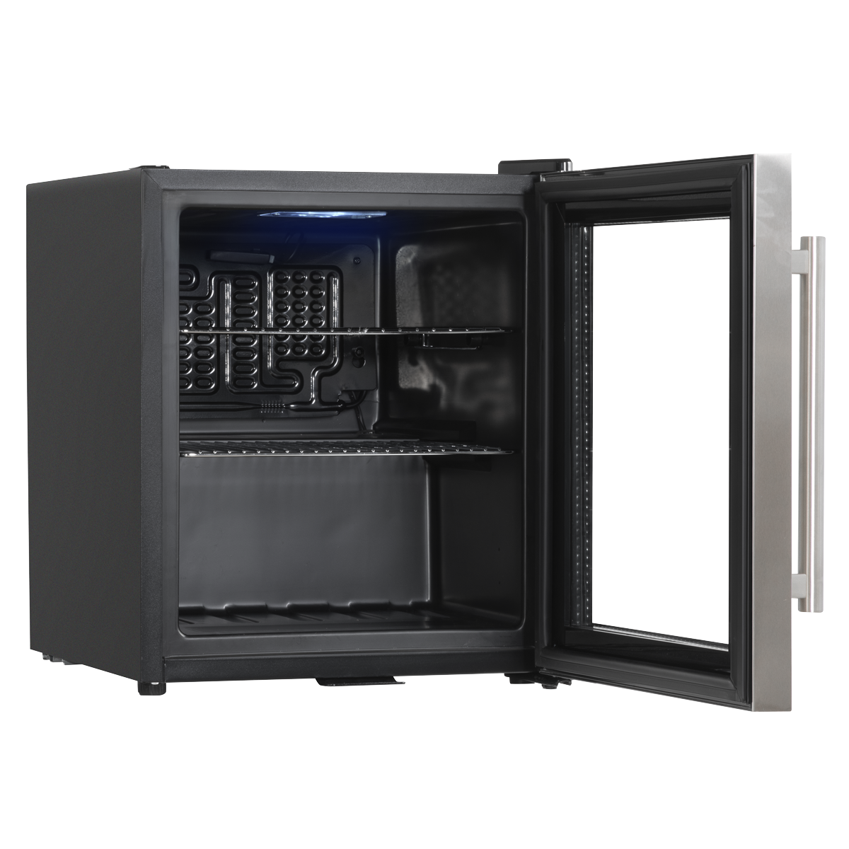 Baridi Mini Tabletop Beer & Drinks Fridge 50L Capacity - Stainless Steel
