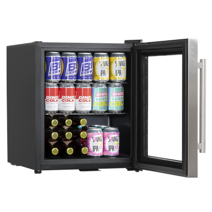 Baridi Mini Tabletop Beer & Drinks Fridge 50L Capacity - Stainless Steel