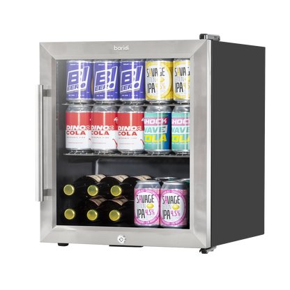 Baridi Mini Tabletop Beer & Drinks Fridge 50L Capacity - Stainless Steel