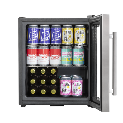 Baridi Mini Tabletop Beer & Drinks Fridge 50L Capacity - Stainless Steel