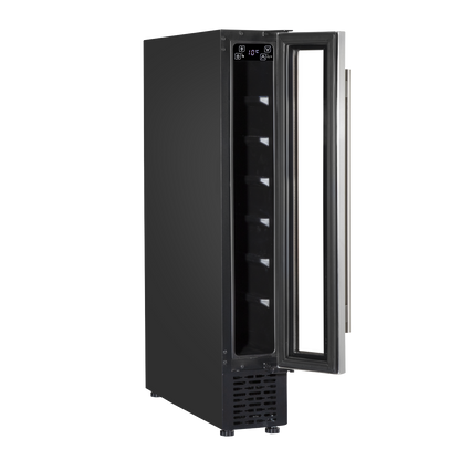 Baridi Extra-Slim 7 Bottle Wine Fridge & Cooler 15cm - Stainless Steel