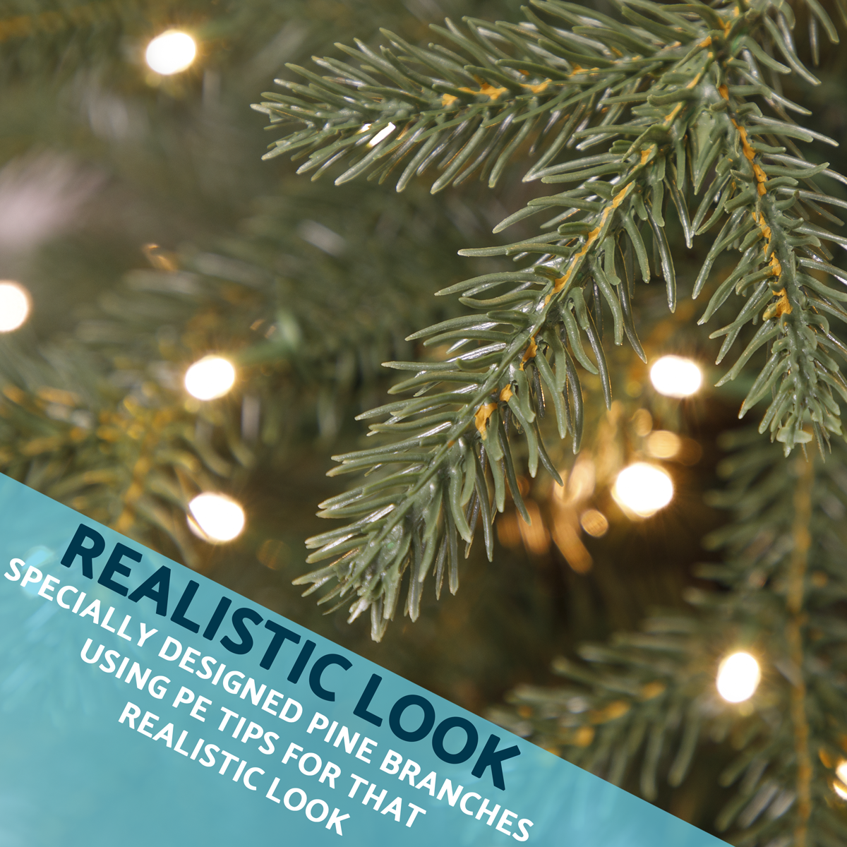 Dellonda Pre-Lit Hinged Christmas Tree with 190 Warm White LED Lights 5ft(150cm)