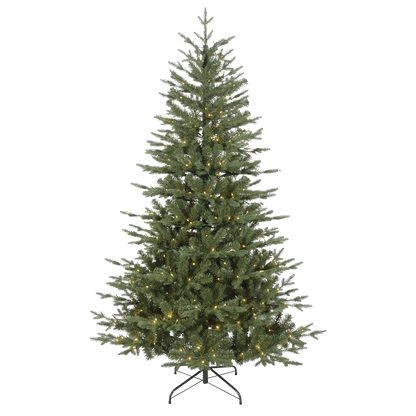Dellonda Pre-Lit Hinged Christmas Tree with 190 Warm White LED Lights 5ft(150cm)