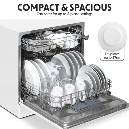 Baridi Tabletop Dishwasher 8 Place Settings 8L Capacity