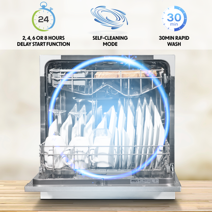 Baridi Tabletop Dishwasher 8 Place Settings 8L Capacity