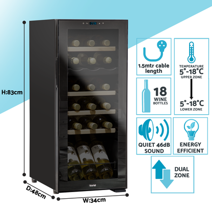 Baridi Dual Zone Wine Fridge & Cooler