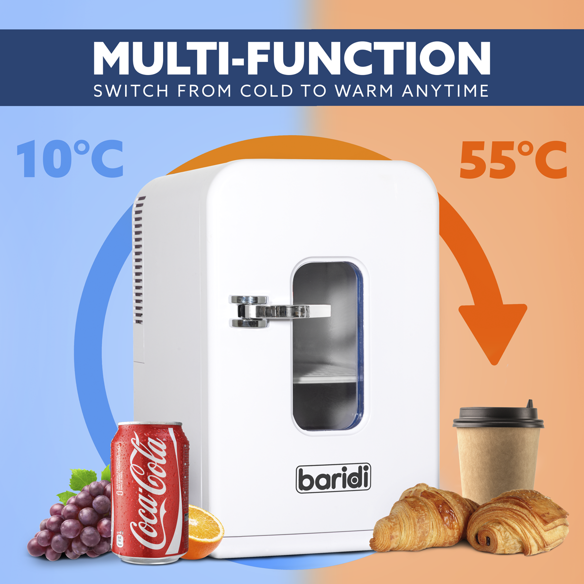 Baridi Mini Fridge/Warmer 15L Capacity 12V/230V