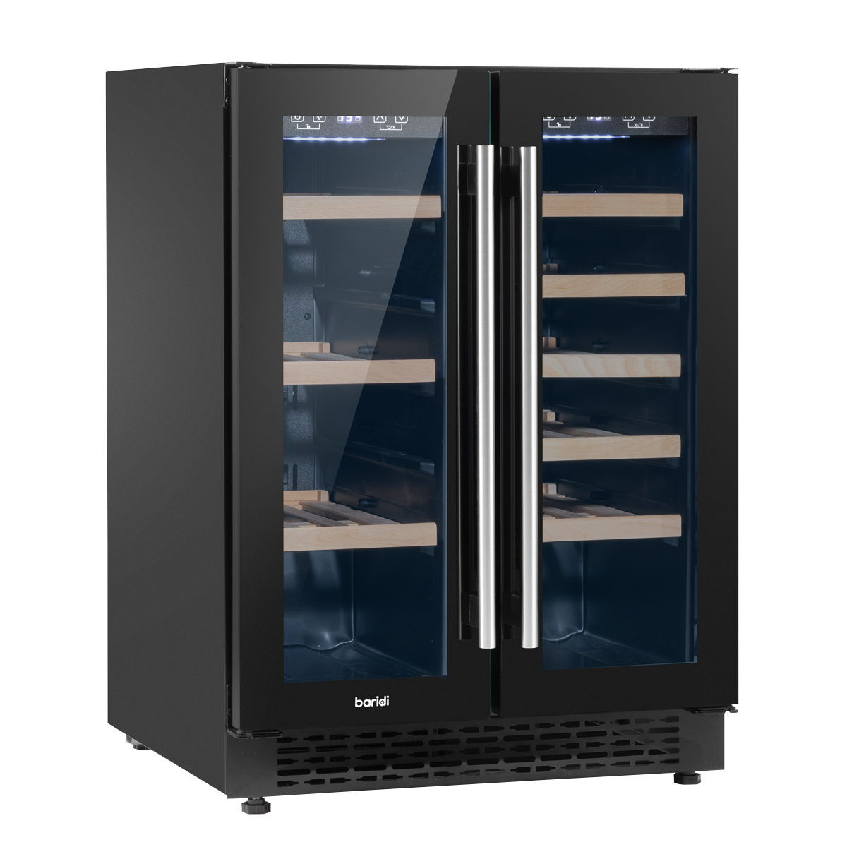 Baridi 40 Bottle/120 Can Under-Counter/Freestanding Dual Zone Wine Fridge & Cooler 60cm