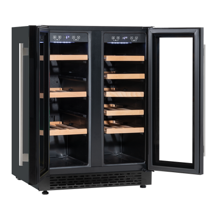 Baridi 40 Bottle/120 Can Under-Counter/Freestanding Dual Zone Wine Fridge & Cooler 60cm