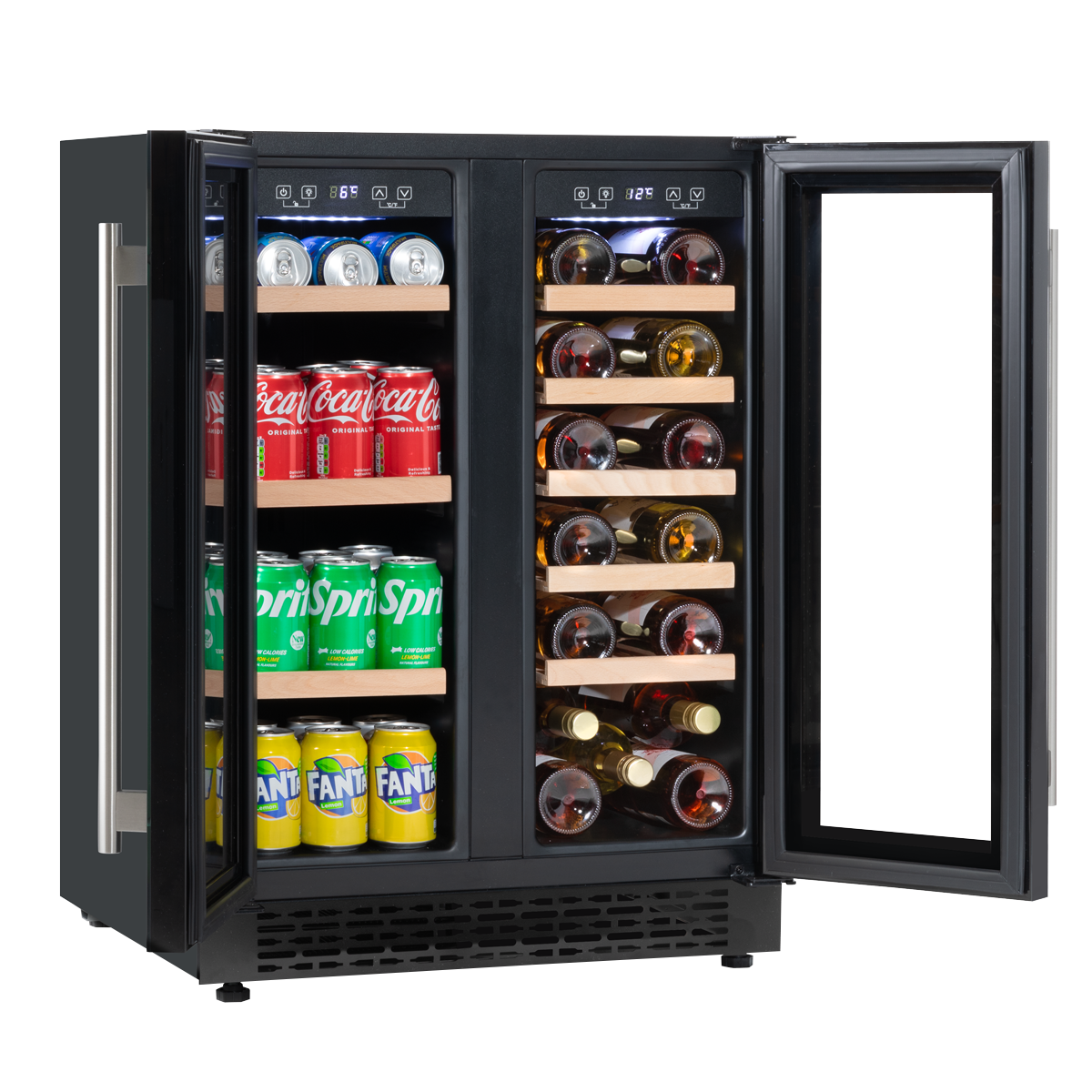 Baridi 40 Bottle/120 Can Under-Counter/Freestanding Dual Zone Wine Fridge & Cooler 60cm