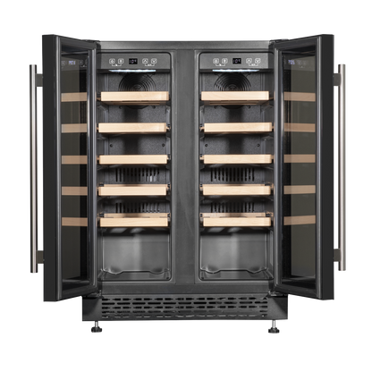 Baridi 40 Bottle/120 Can Under-Counter/Freestanding Dual Zone Wine Fridge & Cooler 60cm