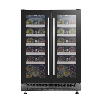 Baridi 40 Bottle/120 Can Under-Counter/Freestanding Dual Zone Wine Fridge & Cooler 60cm