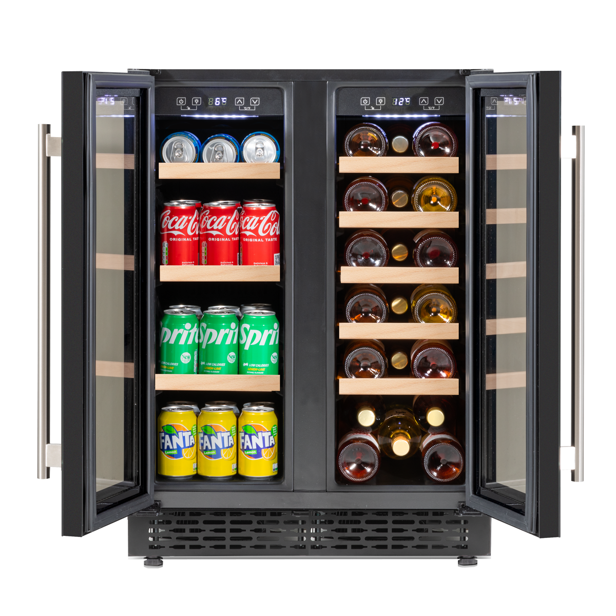 Baridi 40 Bottle/120 Can Under-Counter/Freestanding Dual Zone Wine Fridge & Cooler 60cm