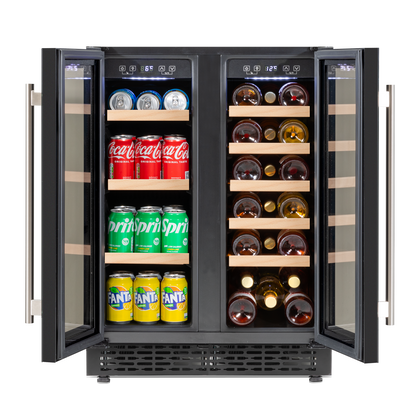 Baridi 40 Bottle/120 Can Under-Counter/Freestanding Dual Zone Wine Fridge & Cooler 60cm
