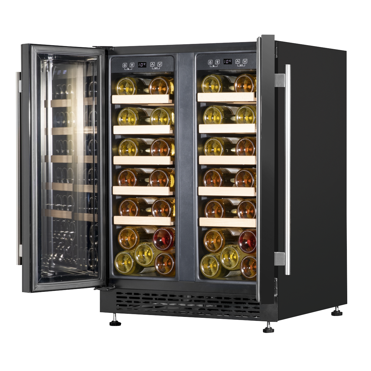 Baridi 40 Bottle/120 Can Under-Counter/Freestanding Dual Zone Wine Fridge & Cooler 60cm