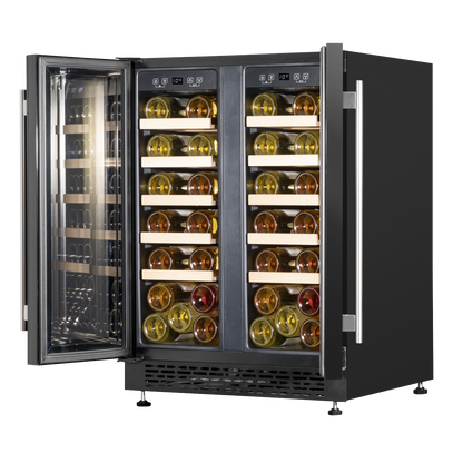 Baridi 40 Bottle/120 Can Under-Counter/Freestanding Dual Zone Wine Fridge & Cooler 60cm