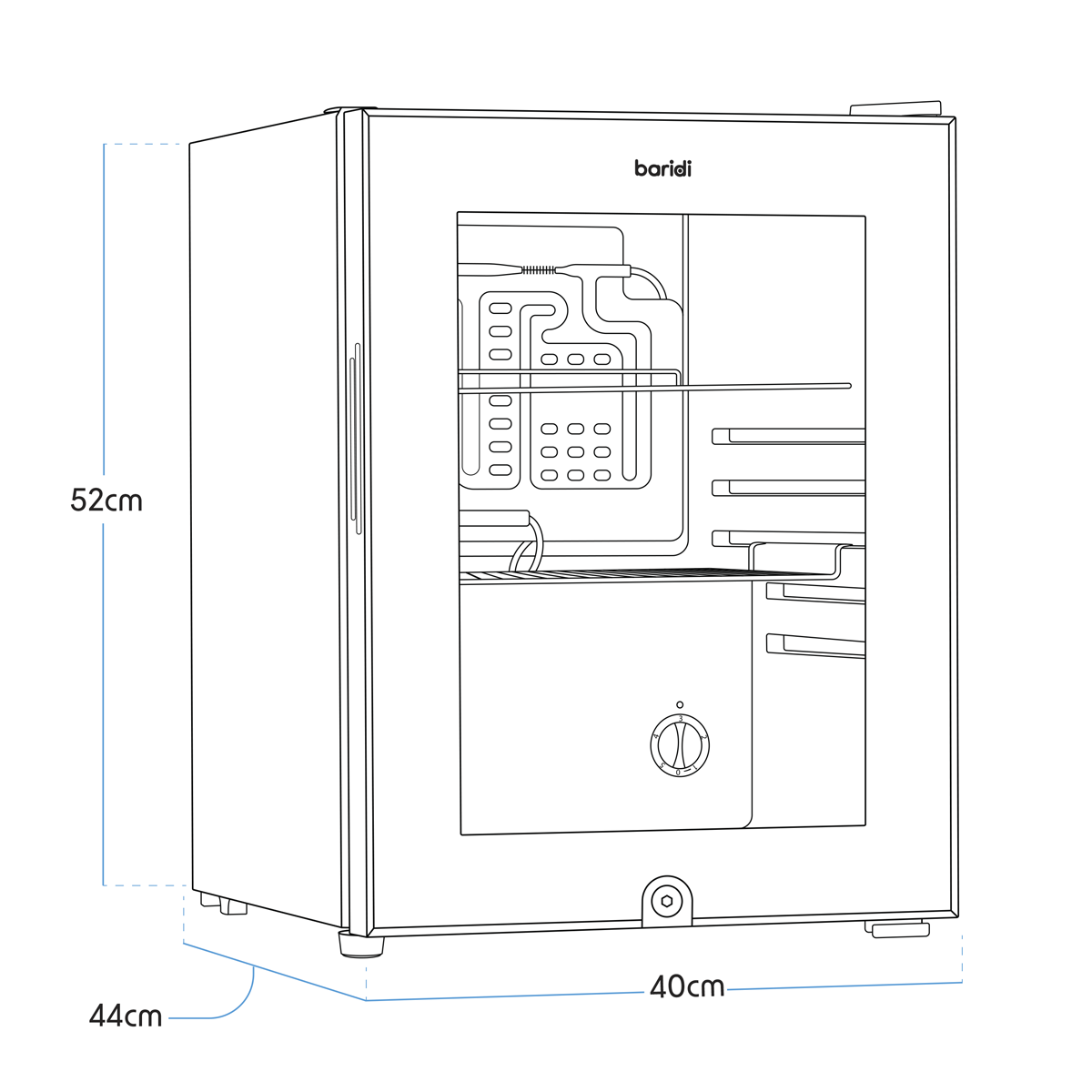 Baridi Mini Drinks Fridge 40L Capacity