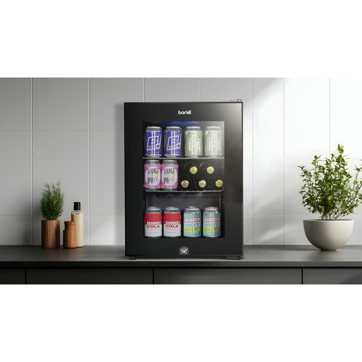 Baridi Mini Drinks Fridge 40L Capacity