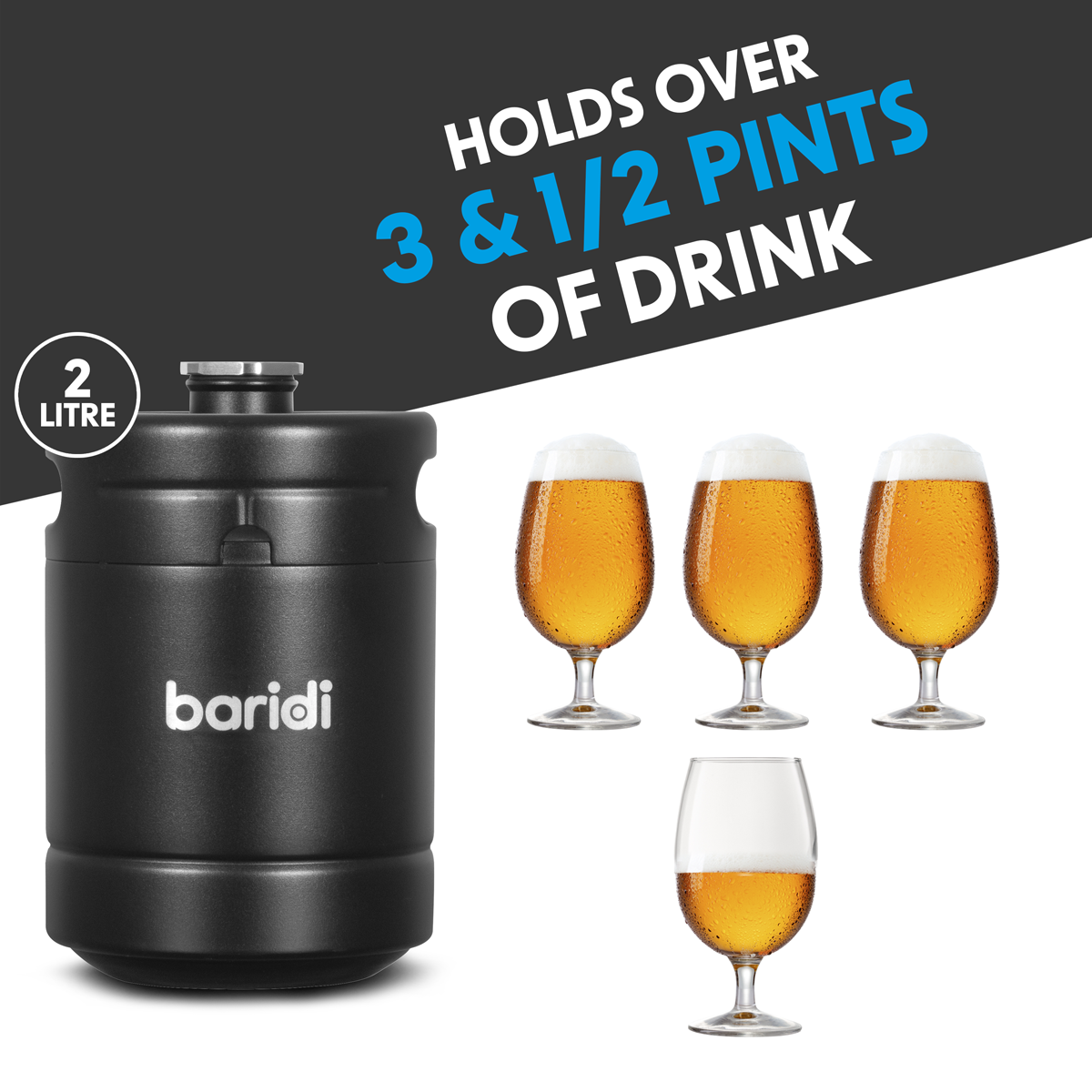 Baridi Keg 2L Capacity