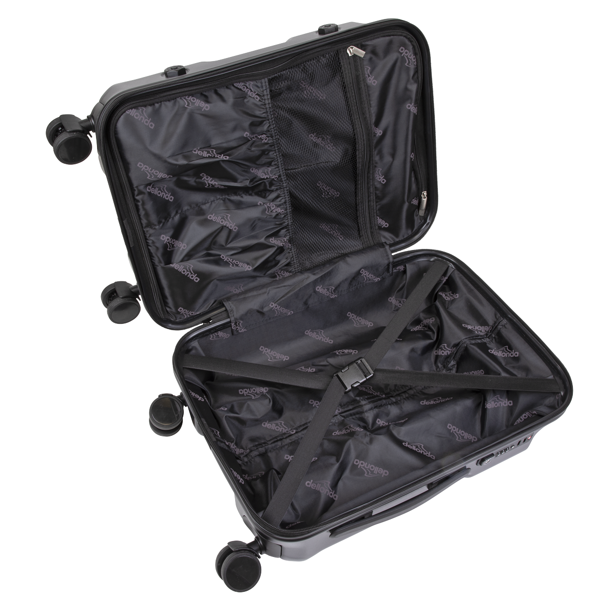 Dellonda Lightweight ABS Luggage Set 3pc - Black