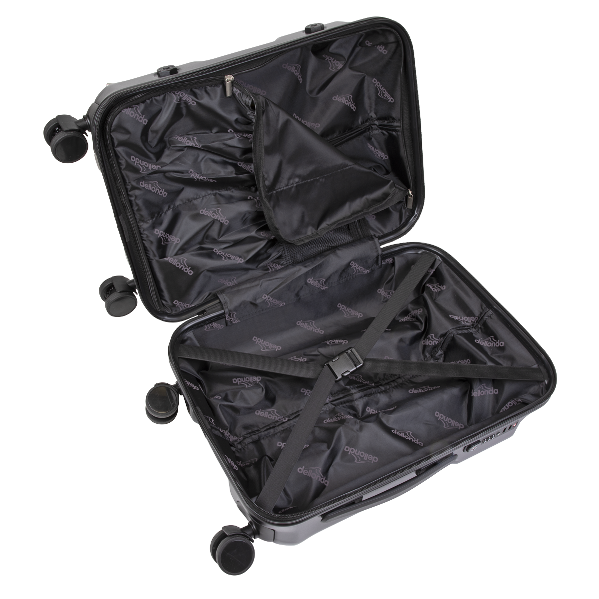 Dellonda Lightweight ABS Luggage Set 3pc - Black