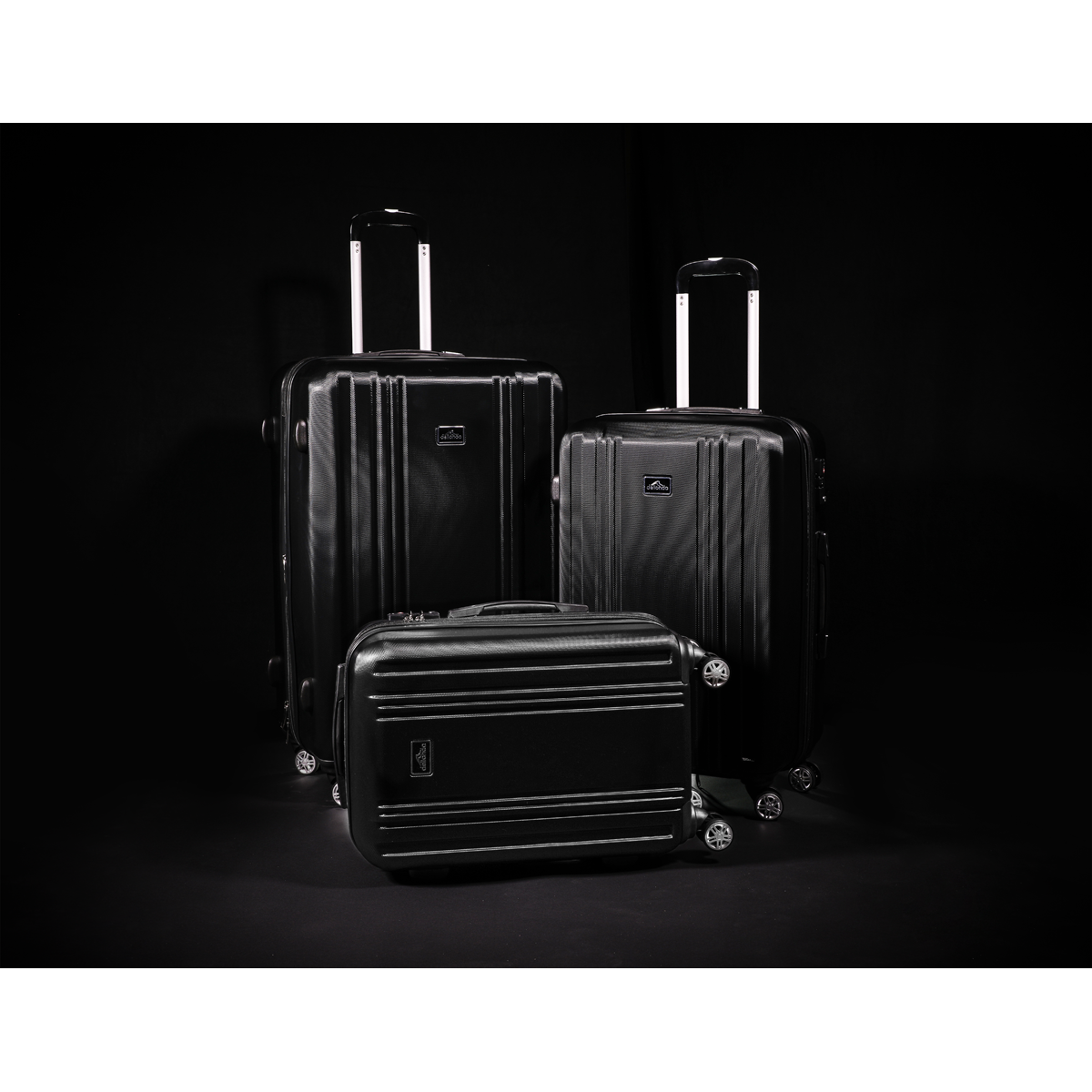 Dellonda Lightweight ABS Luggage Set with TSA Lock - Black