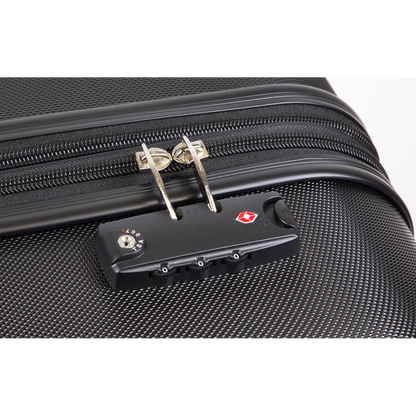 Dellonda Lightweight ABS Luggage Set with TSA Lock - Black