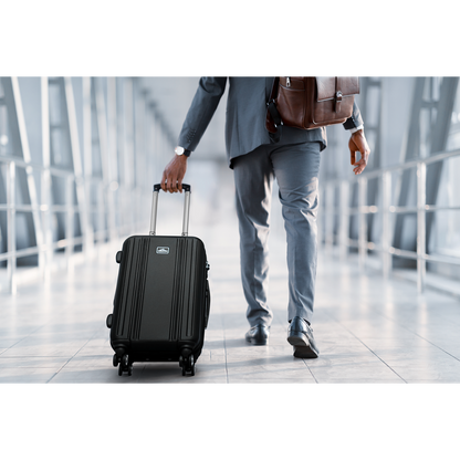 Dellonda Lightweight ABS Luggage Set with TSA Lock - Black