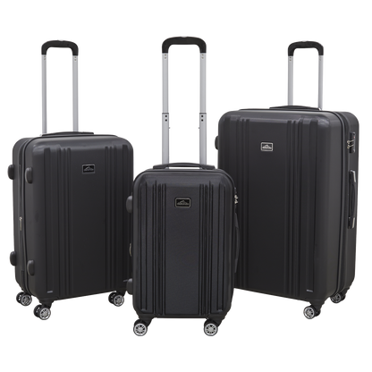 Dellonda Lightweight ABS Luggage Set with TSA Lock - Black