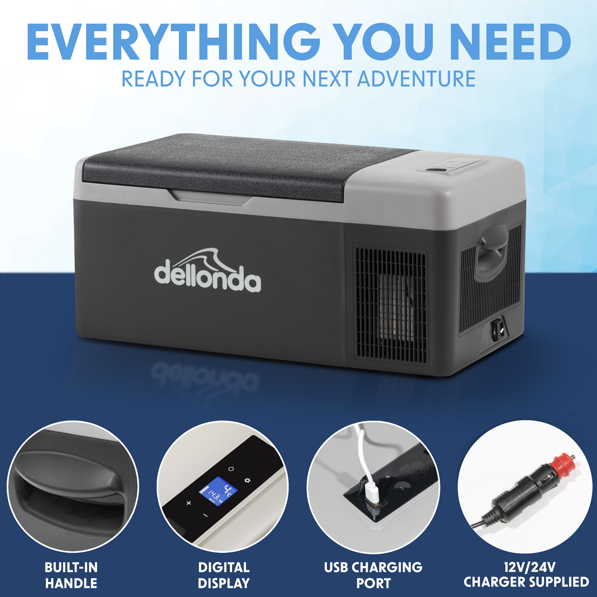 Dellonda Portable Fridge Freezer/Cool Box with LED Display 15L
