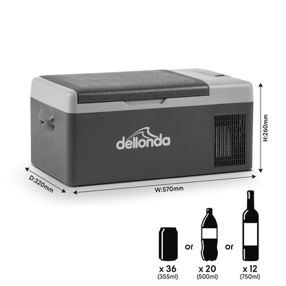 Dellonda Portable Fridge Freezer/Cool Box with LED Display 15L