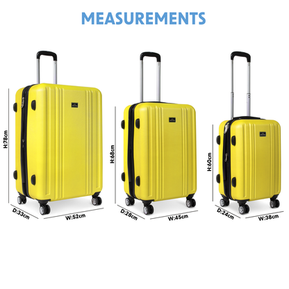 Dellonda Lightweight ABS Luggage Set with TSA Lock