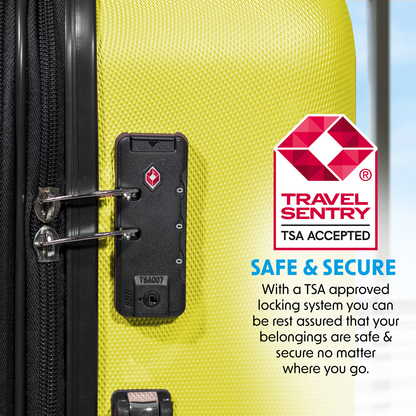 Dellonda Lightweight ABS Luggage Set with TSA Lock