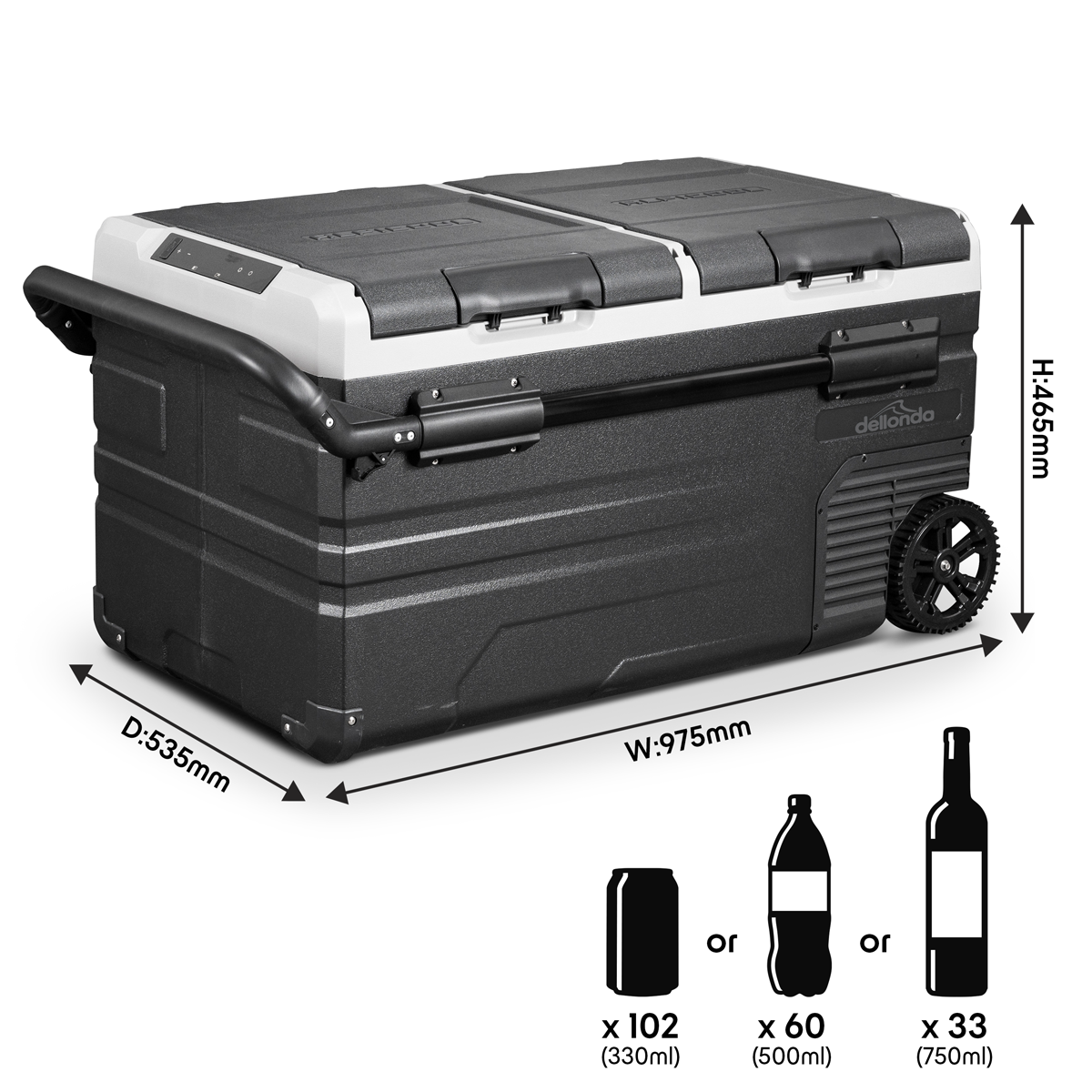 Dellonda Portable Fridge Freezer/Cool Box with LED Display