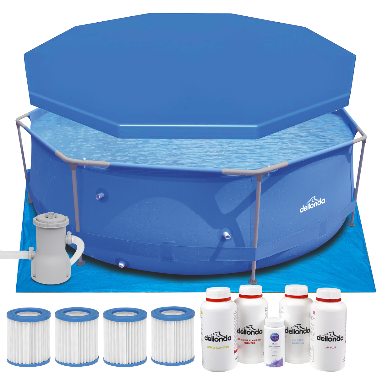 Dellonda Steel Frame Round Swimming Pool
