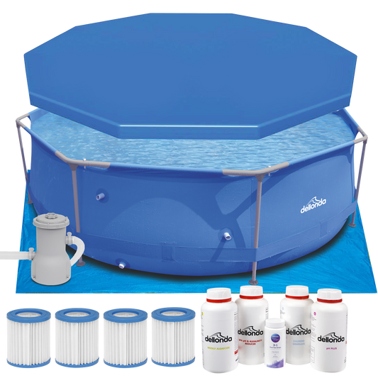 Dellonda Steel Frame Round Swimming Pool