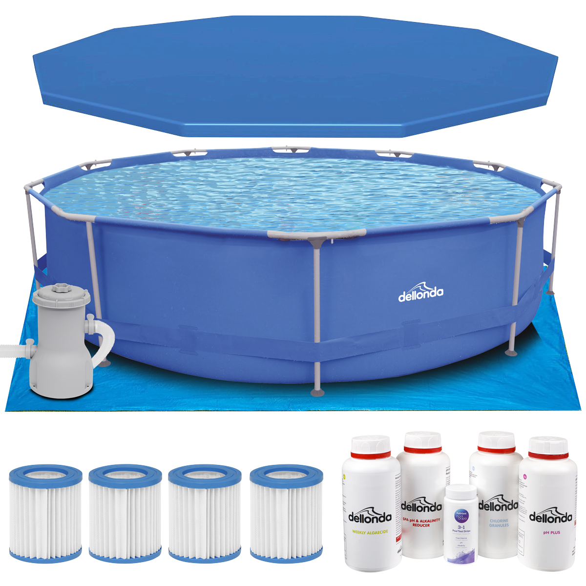 Dellonda Steel Frame Round Swimming Pool