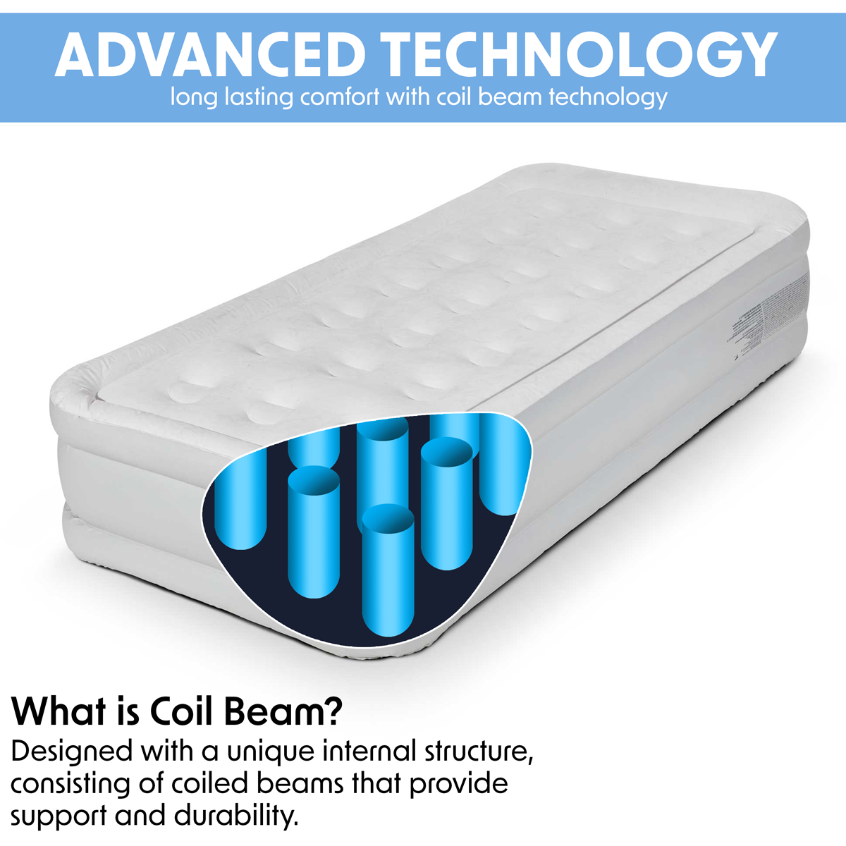 Dellonda Raised Air Bed with Removable Electric Pump & Storage Bag