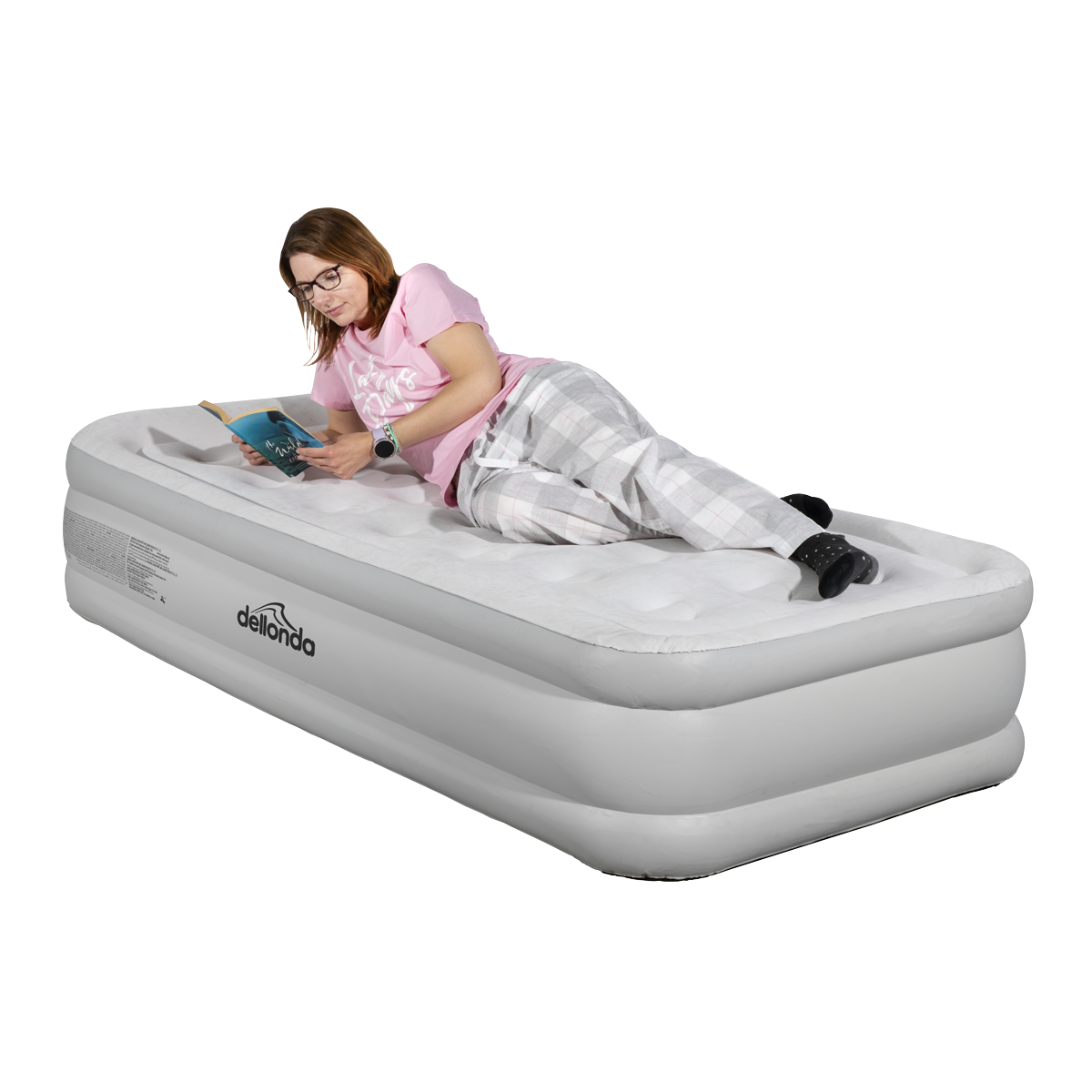 Dellonda Raised Air Bed with Removable Electric Pump & Storage Bag