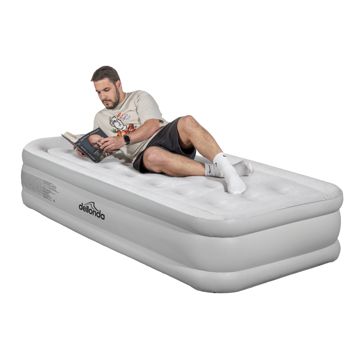 Dellonda Raised Air Bed with Removable Electric Pump & Storage Bag