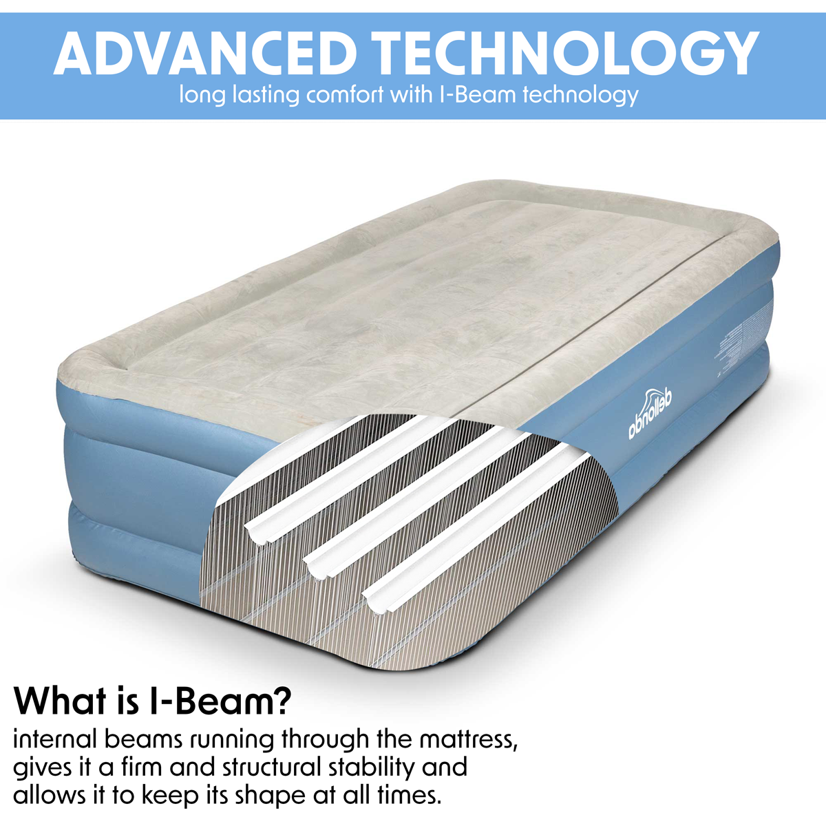 Dellonda Raised Air Bed with Built-in Electric Pump & Storage Bag