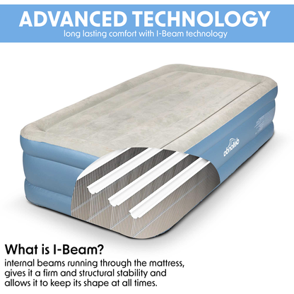 Dellonda Raised Air Bed with Built-in Electric Pump & Storage Bag