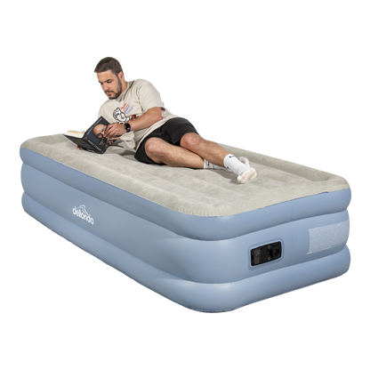 Dellonda Raised Air Bed with Built-in Electric Pump & Storage Bag