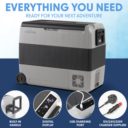 Dellonda Portable Fridge Freezer/Cool Box with LED Display 60L