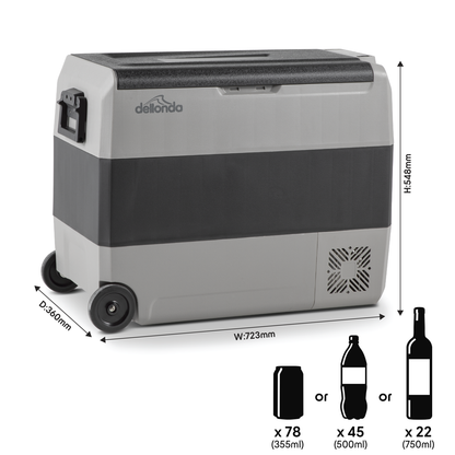 Dellonda Portable Fridge Freezer/Cool Box with LED Display 60L