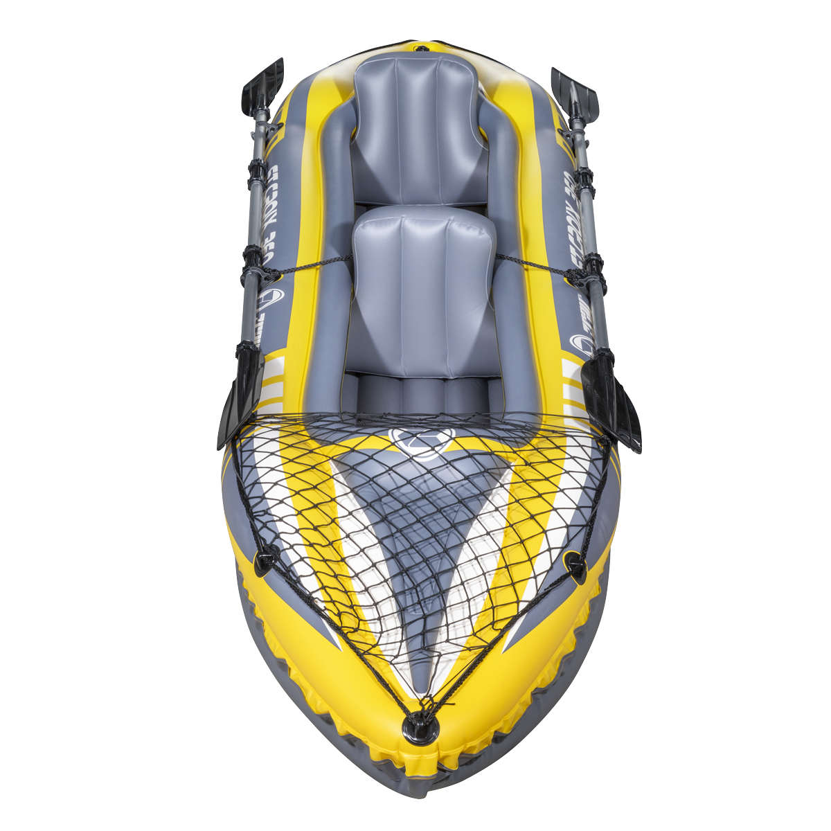 Dellonda Inflatable 2-Person Kayak/Canoe Set with Pump, Carry Bag & 2 Oars - Blue/Yellow/White