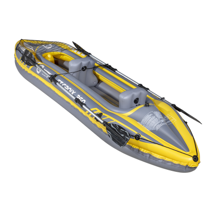 Dellonda Inflatable 2-Person Kayak/Canoe Set with Pump, Carry Bag & 2 Oars - Blue/Yellow/White