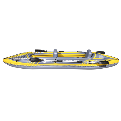 Dellonda Inflatable 2-Person Kayak/Canoe Set with Pump, Carry Bag & 2 Oars - Blue/Yellow/White