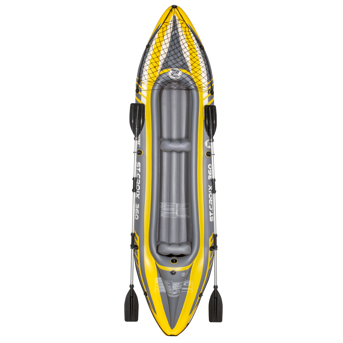 Dellonda Inflatable 2-Person Kayak/Canoe Set with Pump, Carry Bag & 2 Oars - Blue/Yellow/White