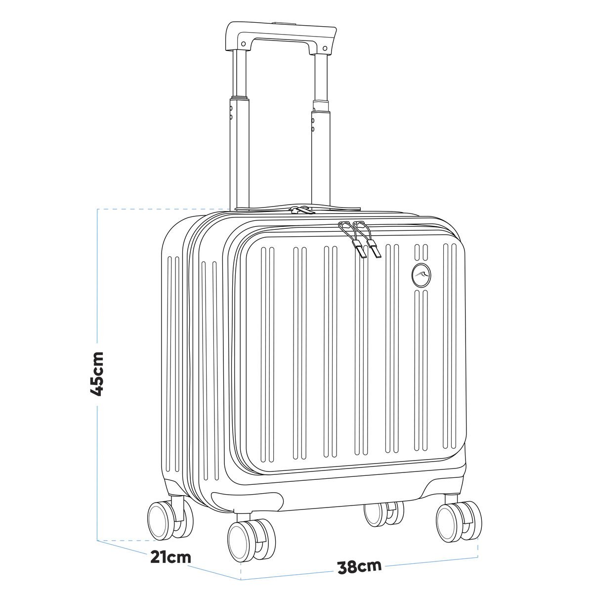 Dellonda Cabin Size Luggage with Laptop Compartments & Dual TSA Lock